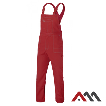 Delovne farmer hlače z naramnicami BIB - RDEČE