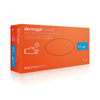 Rokavice za enkratno uporabo MERCATOR Dermagel Coated (lateks brez pudra)