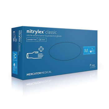 Rokavice za enkratno uporabo - nitril brez pudra -MERCATOR Nitrylex Classic- MODRE